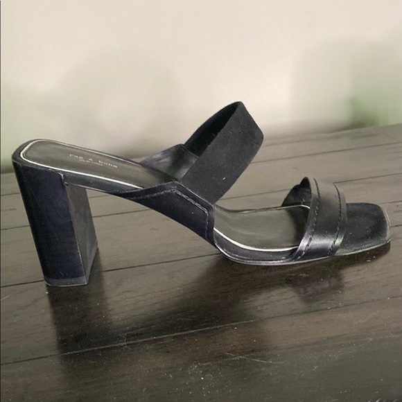 Rag n Bone Black Chunky Block Heel Shoes with Suede Straps - Picture 2 of 10